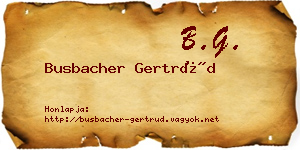 Busbacher Gertrúd névjegykártya